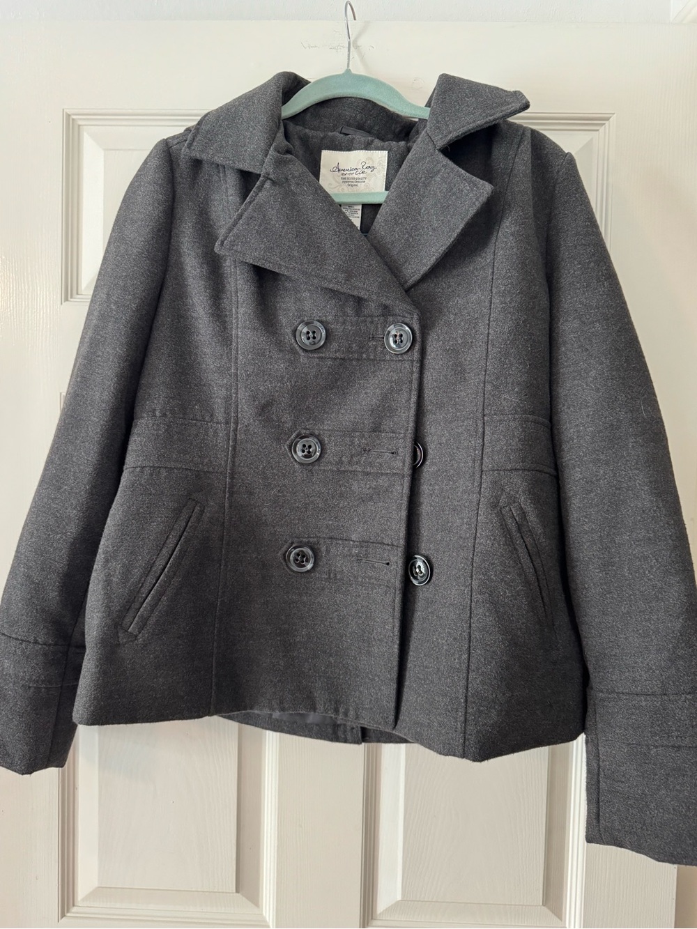 American Rag Gray Double-Breasted Pea Coat